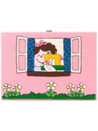 Olympia Le-tan Felt Patch Book Clutch, Women's, Pink/purple