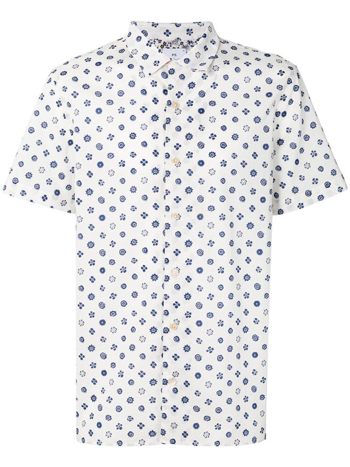 Ps By Paul Smith Printed Shortsleeved Shirt - White