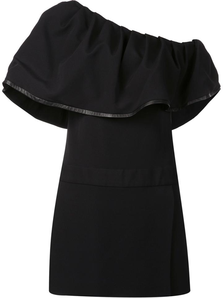 Haney 'anita' Ruffled Shoulder Dress - Black