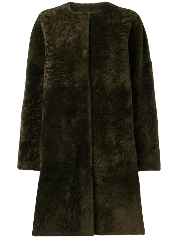 P.a.r.o.s.h. Reversible Shearling Coat - Brown
