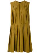 Marni - Pleated Shift Dress - Women - Cotton - 42, Nude/neutrals, Cotton