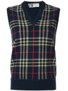 Burberry Vintage Checked Vestv-neck - Blue