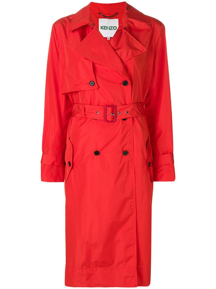 Kenzo Oversized Trench Coat - Red