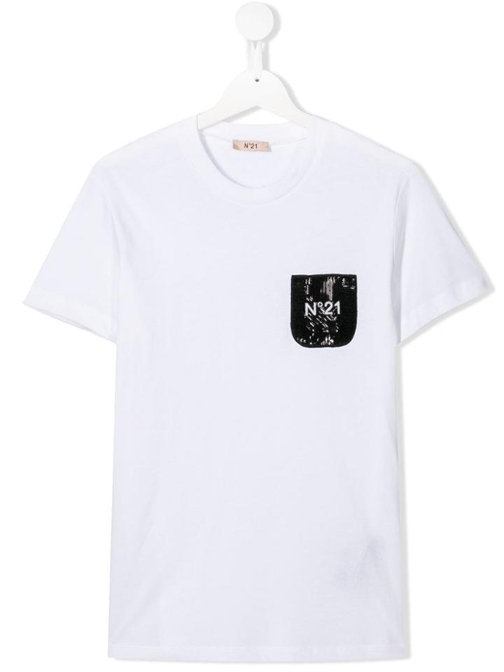 Nº21 Kids Patch Pocket T-shirt - White
