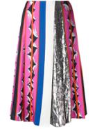 Emilio Pucci Patterned Pleated Mid-length Skirt, Women's, Size: 40, Silk/polyester/viscose