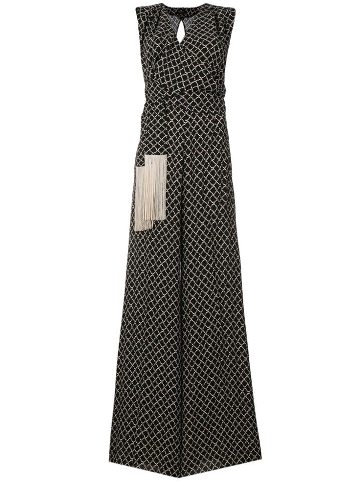 Elisabetta Franchi Printed Wide-leg Jumpsuit - Black