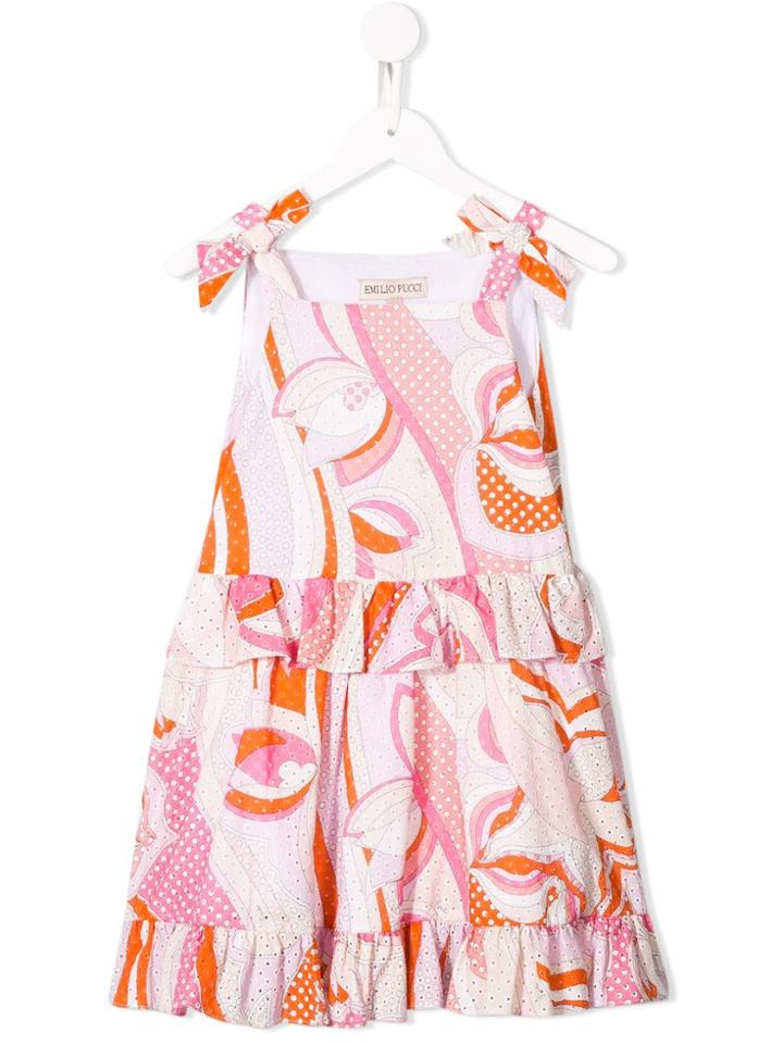Emilio Pucci Junior Tiered Punch-hole Dress - Pink
