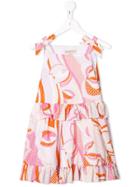 Emilio Pucci Junior Tiered Punch-hole Dress - Pink