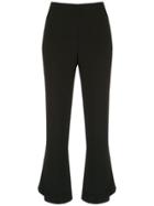 Prada Flared Cropped Trousers - Black