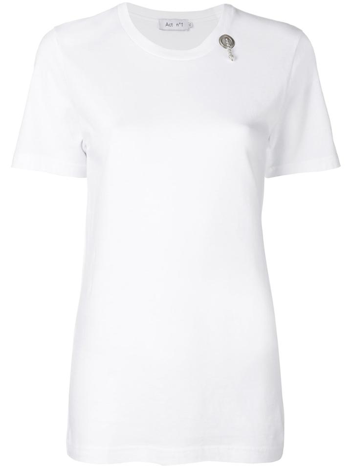Act N&deg;1 Chain Detail Long Line T-shirt - White
