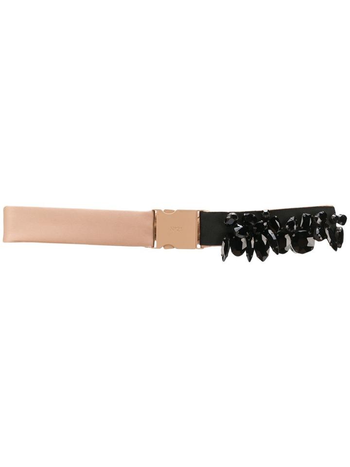 Nº21 Panelled Embellished Buckle Belt - Neutrals