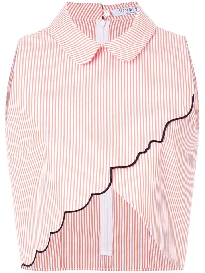 Vivetta Asymmetric Cropped Shirt - Yellow & Orange