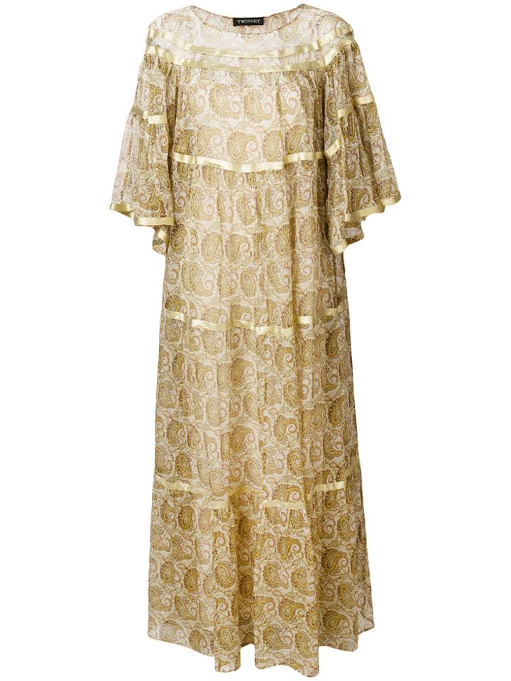 Twin-set Paisley Maxi Dress - Yellow & Orange