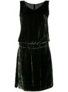 Luisa Cerano - Elastic Waist Dress - Women - Silk/polyester/viscose - 42, Green, Silk/polyester/viscose
