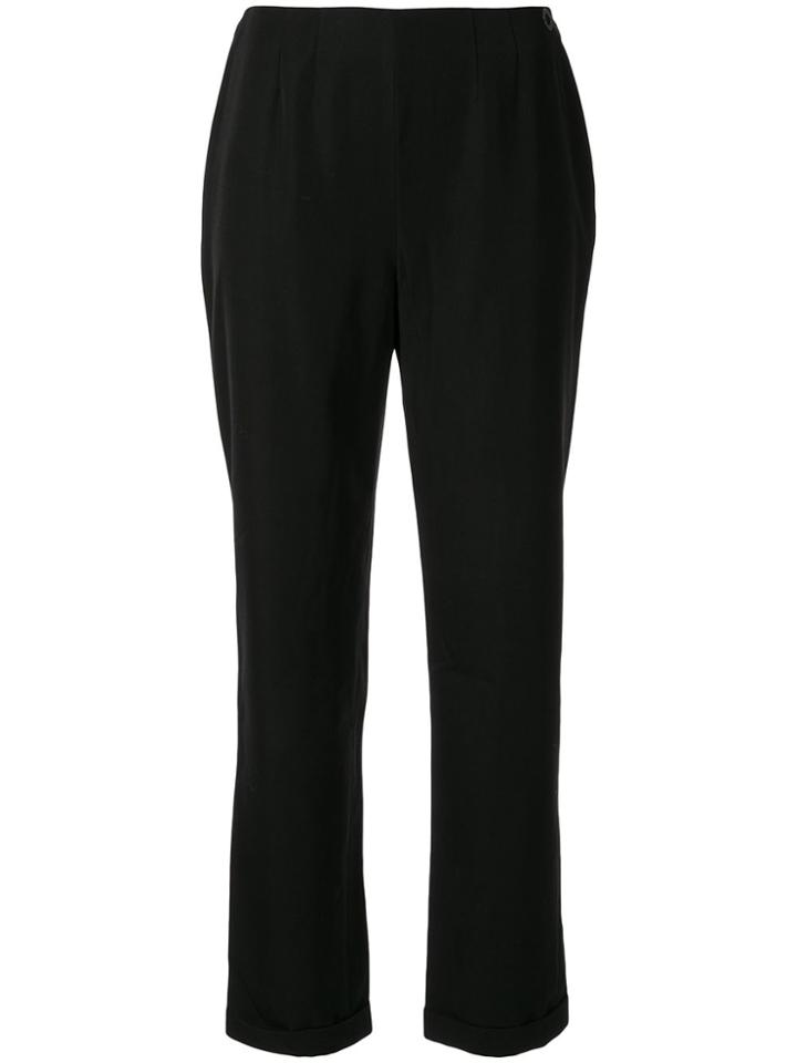 Chanel Pre-owned No Waistband Slim-fit Trousers - Black