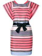 Emporio Armani Striped Belted Dress - Pink