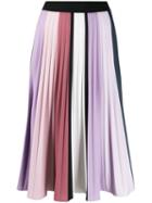 Ssheena Pastel Pleated Midi Skirt - Purple