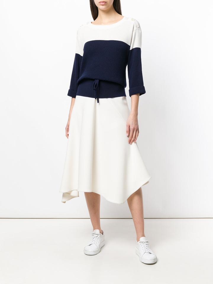 Agnona Colour Block Ribbed Sweater - Blue