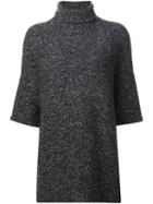 Brunello Cucinelli Roll Neck Shortsleeved Blouse, Women's, Size: Small, Brown, Silk/polyamide/cashmere/wool