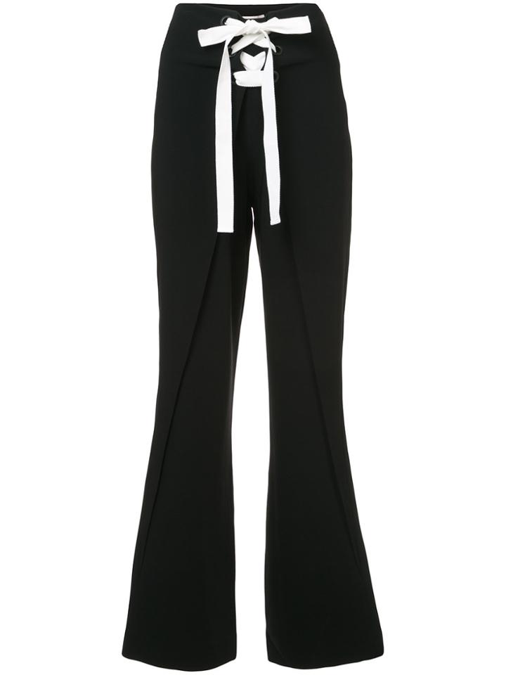 Cinq A Sept Lace-up Flared Trousers - Black
