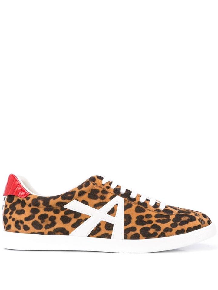 Aquazzura The A Animal Print Sneakers - Brown