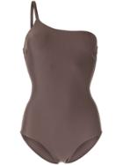 Matteau One Shoulder Swimsuit - Brown