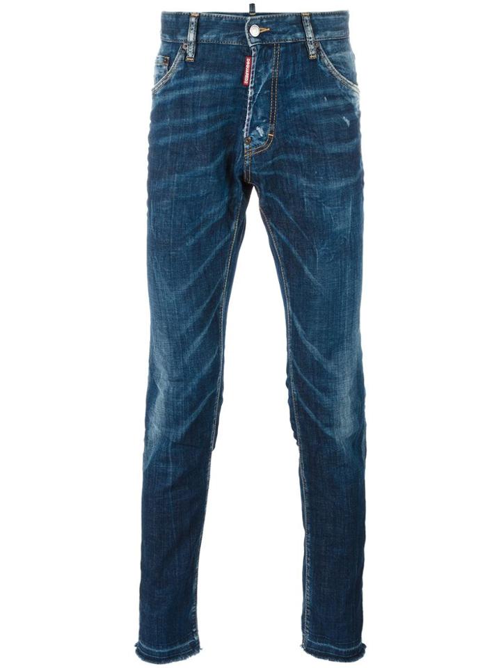 Dsquared2 Cool Guy Whiskered Effect Jeans - Blue