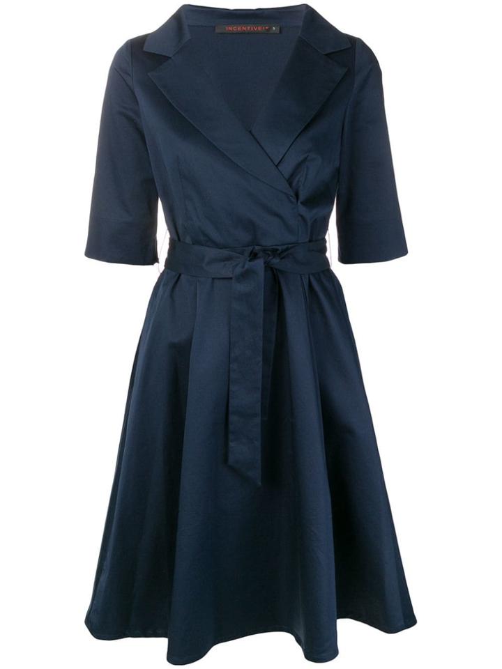 Incentive! Cashmere Midi Wrap Dress - Blue