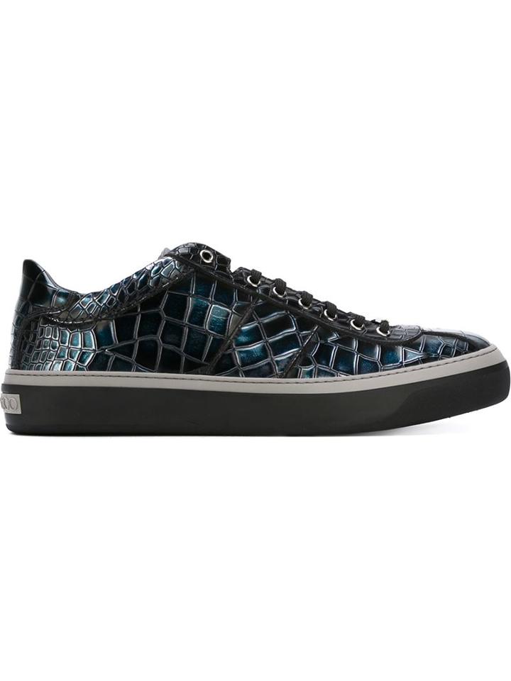 Jimmy Choo Portman Sneakers, Men's, Size: 44, Black, Leather/rubber