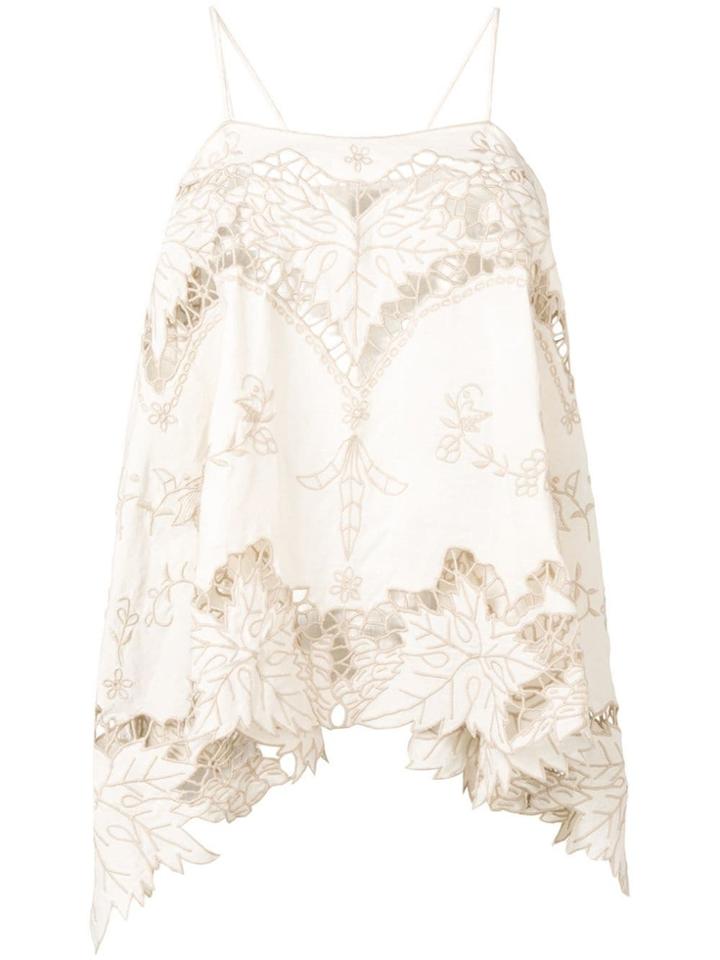 Erika Cavallini Embroidered Asymmetric Top - Neutrals