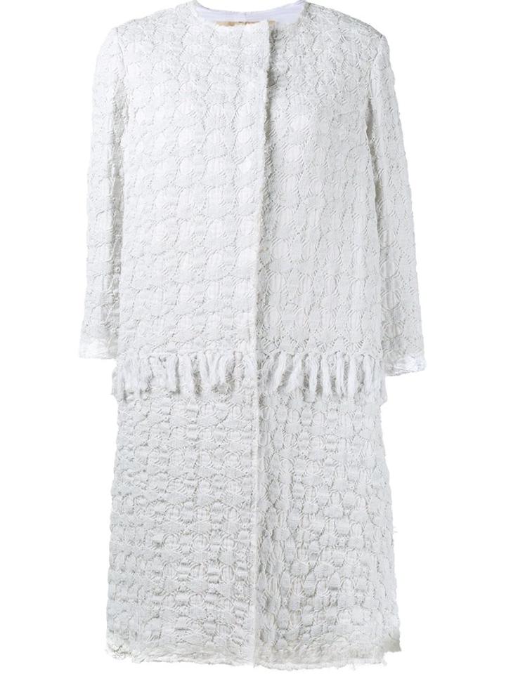 By Walid Crocheted Coat, Women's, Size: Large, White, Cotton