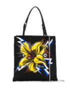 Prada Lilium Print Top Handle Bag - Black