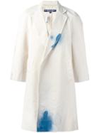 A-cold-wall* Stain Effect Overcoat, Men's, Size: Xl, Nude/neutrals, Cotton