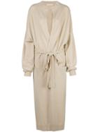 Extreme Cashmere Tie Waist Coat - Neutrals