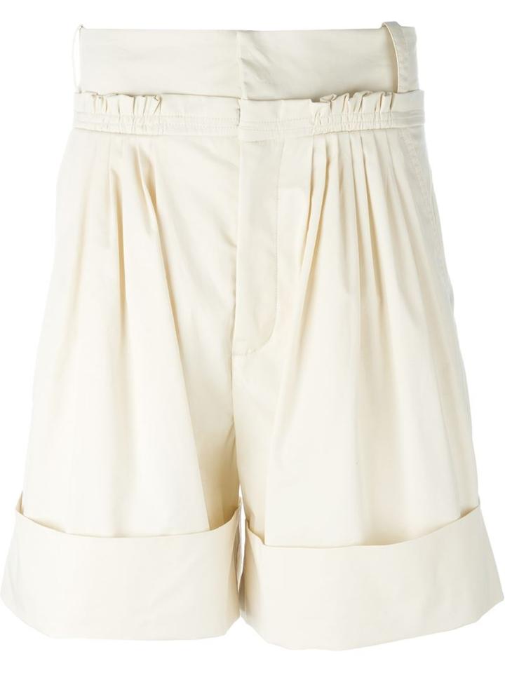 J.w. Anderson Pleated Knee Shorts, Men's, Size: 48, Nude/neutrals, Cotton/polyurethane