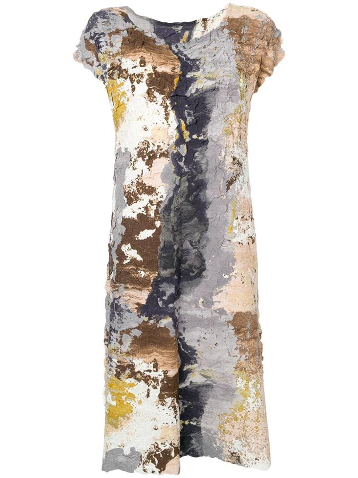 Issey Miyake Paint Crush Print Dress - Neutrals