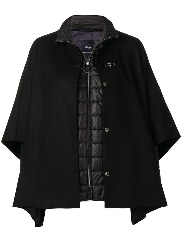 Fay Cape Layer Padded Jacket - Black