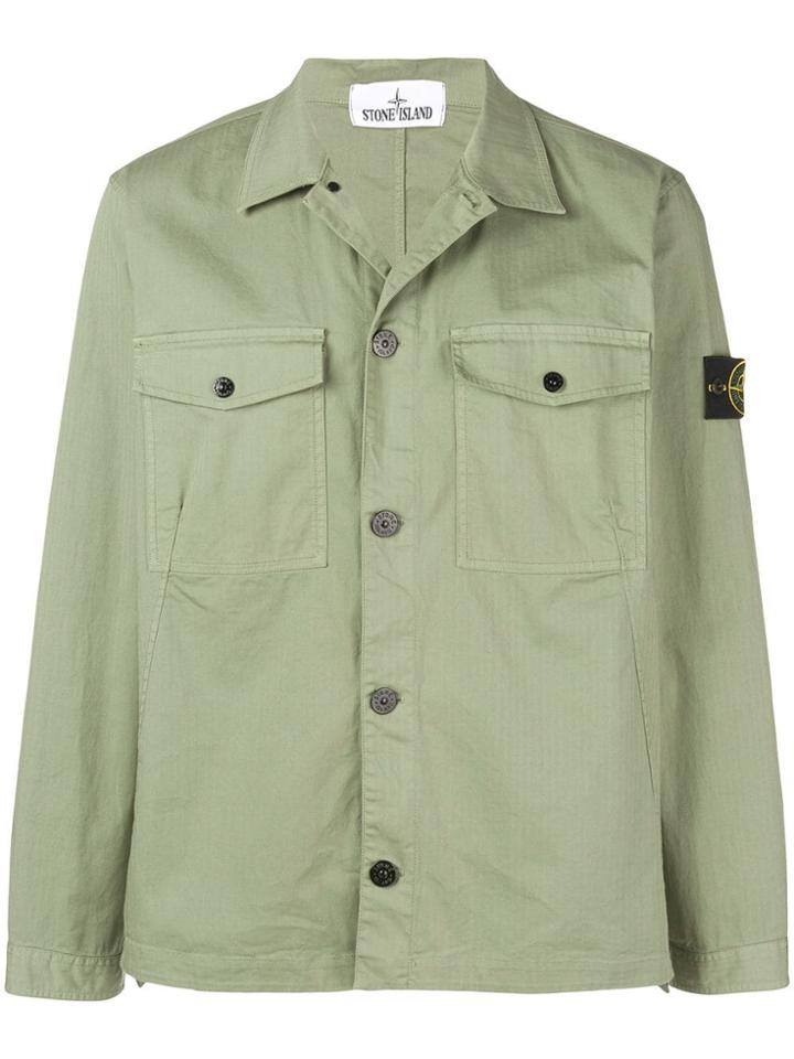 Stone Island Compass Badge Shirt Jacket - Green