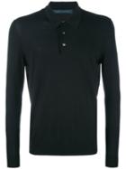 Kiton - Longsleeved Polo Shirt - Men - Wool - L, Black, Wool
