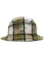 Natasha Zinko White, Black And Green Check Bucket Hat