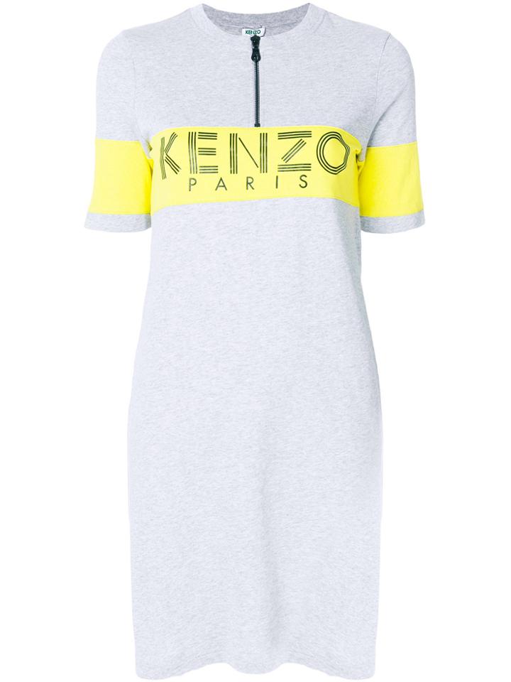 Kenzo Logo Print Dress - Grey