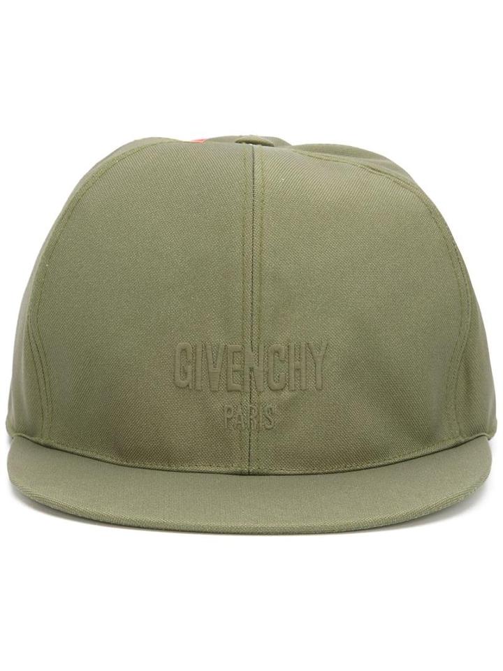 Givenchy Logo Embroidered Hat, Men's, Green, Polyamide/acrylic/cotton