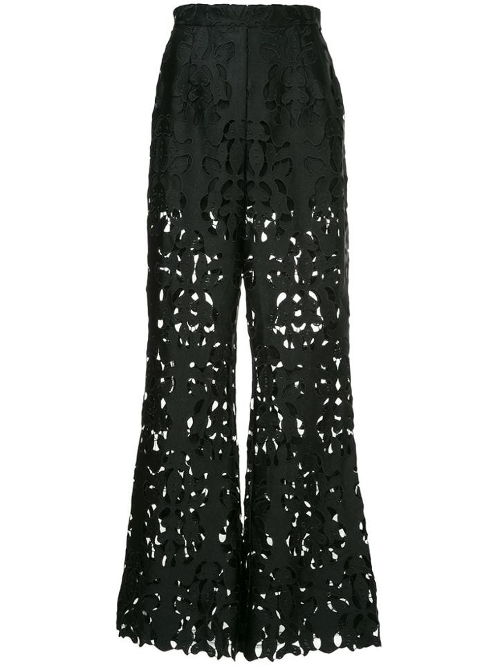 Self-portrait High Waisted Cut Out Trousers - Black