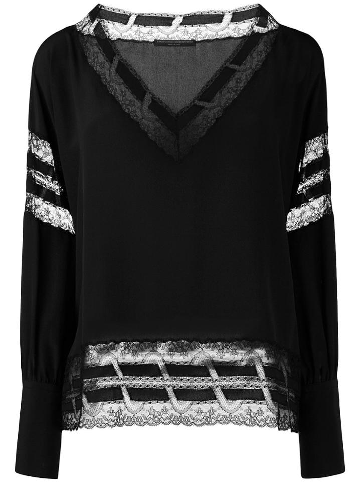 Ermanno Scervino Lace Detail Blouse - Black