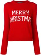 Alberta Ferretti Merry Christmas Knit Sweater - Red