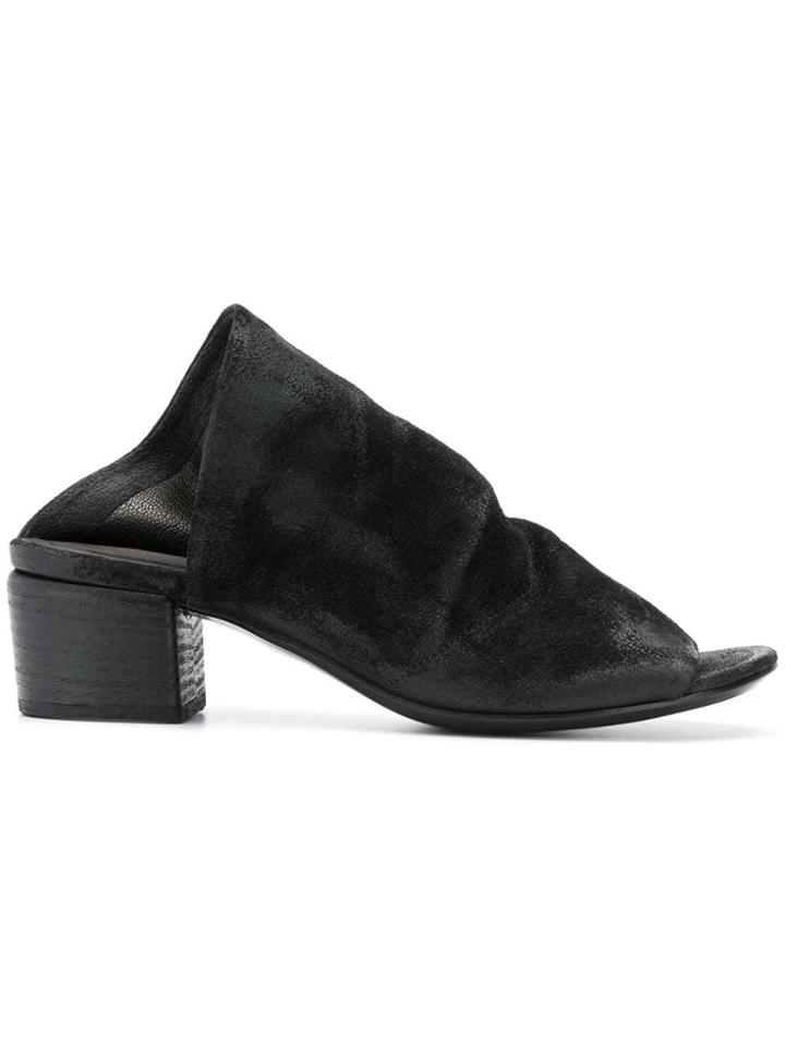 Marsèll Soft Peep Toe Mules - Black