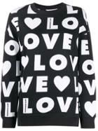 Love Moschino All Over Logo Print Sweatshirt - Black