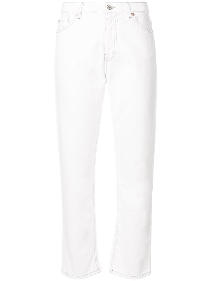 Ps By Paul Smith Cropped Straight Leg Jeans - White