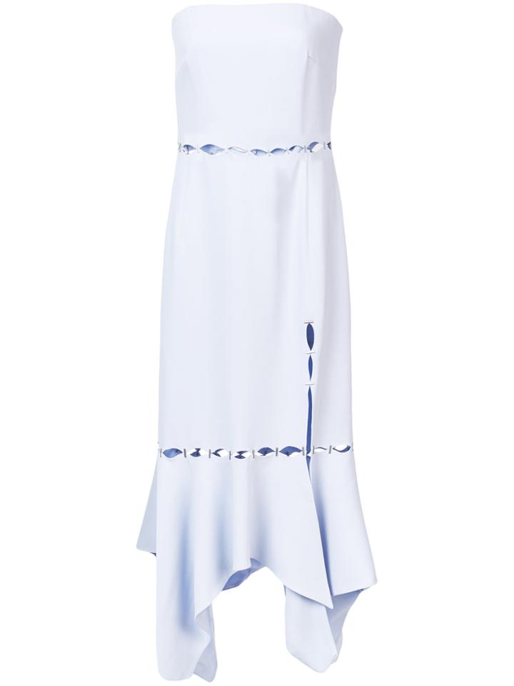 Jonathan Simkhai Bustier Asymmetric Trim Dress - Blue