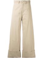 Sea - Cropped Flared Trousers - Women - Cotton/linen/flax/spandex/elastane/viscose - 8, Nude/neutrals, Cotton/linen/flax/spandex/elastane/viscose